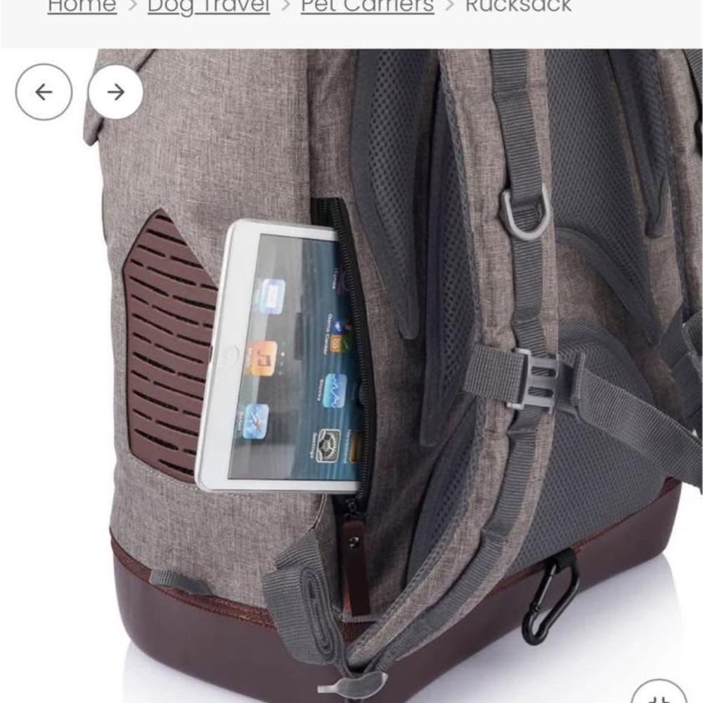 Gray and Brown Pet Carrier Backpack - Picture 5 of 11